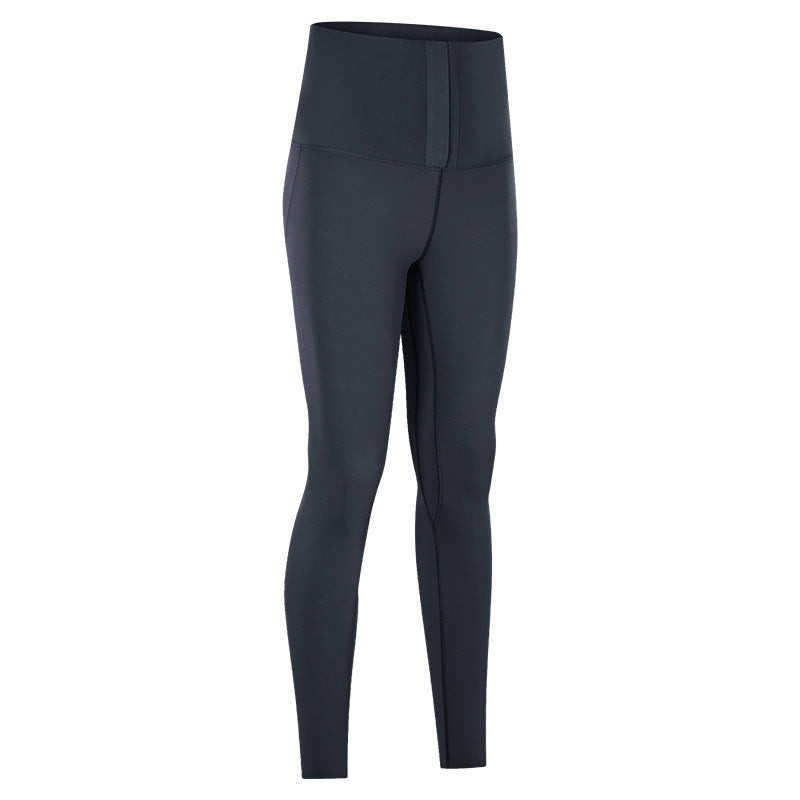 Yogabyxor Midja Mage Fitnessbyxor Dam Hög Midja Tight Elastiska Yoga Löpning Fitnessbyxor