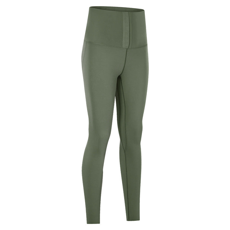 Yogabyxor Midja Mage Fitnessbyxor Dam Hög Midja Tight Elastiska Yoga Löpning Fitnessbyxor
